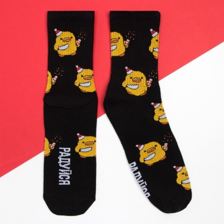 New Year's socks KAFTAN "Fun" size 41-44 (27-29 cm), black color-2