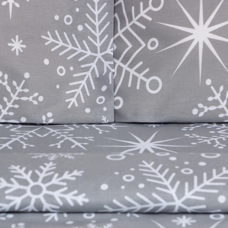 Bed linen "Ethel" Duet Snow Fall, 143x215 cm - 2 pcs, 220x240 cm, 70x70 cm - 2 pcs, calico-7