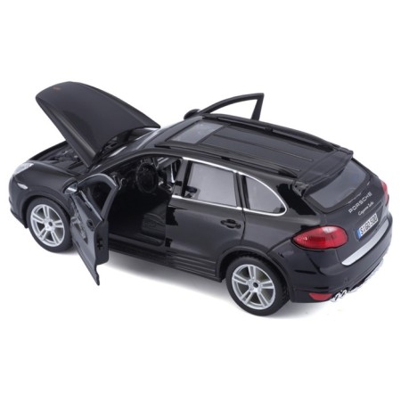 BBURAGO Porsche Cayenne Turbo, Die-Cast, 1:24, opening doors, black color.-3