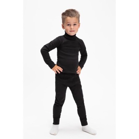 The set for the boy thermo (turtleneck, pants), black color, height 140 cm (38)-3