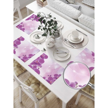 A set of napkins for setting the table "Frigs of orchids", rectangular, size 32x46 cm, 4 pcs-1