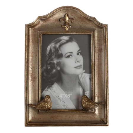 Photo frame Polystone 10x15 cm "Heraldic lily" Golden Patina 23x16 cm-4