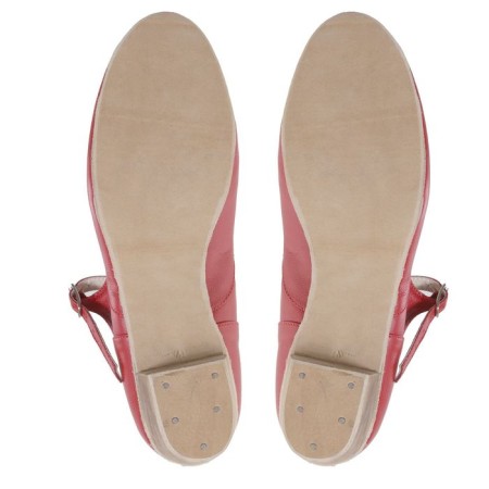 Folk women's shoes, insole length 23.5 cm, red color-4