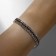 Bracelet with rhinestones "ice" elegance, lines, white-black color in silver, 18cm