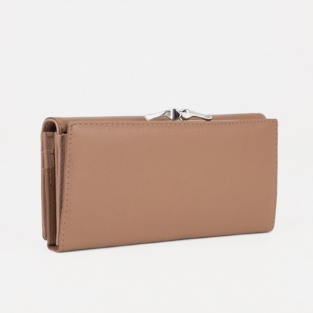 Women's wallet on magnets, beige color-1