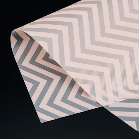 Matte film with a pattern "Wave", peach color, 57 x 57 cm-1