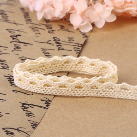 Knitted lace, 10 mm × 15 ± 1 m, beige color-3