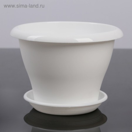 Plastic pot "Gamma", d = 22, with a pallet, white