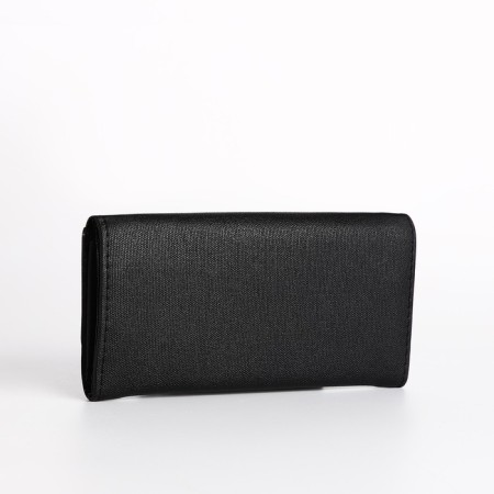 Women's wallet on the button, black color-1