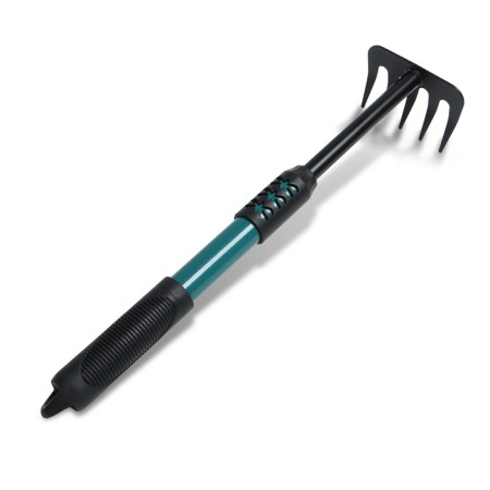 Grave is small, straight, 5 teeth, length 40.5 cm, metal, metal handle with a rubber handle, Greengo-7