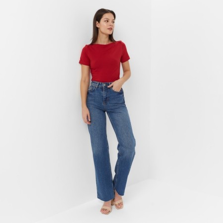 Women's T-shirt with a neckline Minaku Slim Fit: Red color, pr 42-4