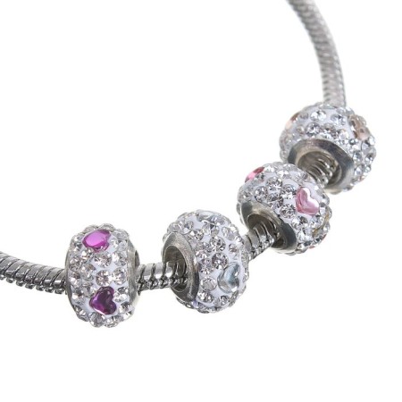 Bead "heart Shambhala", color mix-2