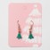 Earrings "New Year" hanging, Christmas trees with a star, green-red color in gold