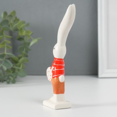Souvenir Ceramics "Rabbit in striped" 4x7x16 cm-4