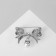 Brooch "Pearl" classic bow, white color in silver