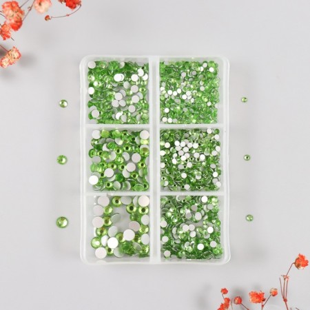 Decor for creativity Glass "Rhinas. Green" d = 2-4.8 mm nr 1188 pcs 6x8x1.5 cm-1