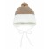 A cap on ties with a pompom Children's Amarobaby Pure Love Wind, with a lining, size 42-44 cm, beige color