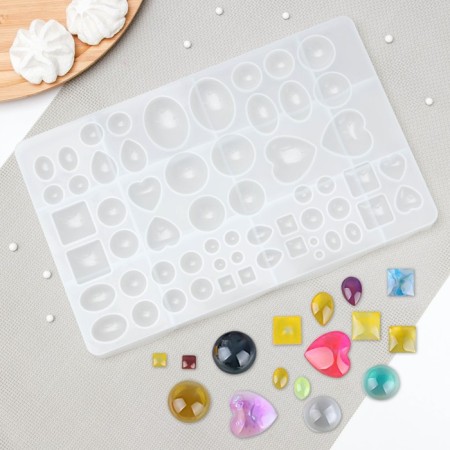 Mold "Collection of figures", silicone, 25.5 × 16.5 × 1.5 cm, white color