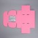 Box a gift team with a window, packaging, “pink” 16x8x16 cm