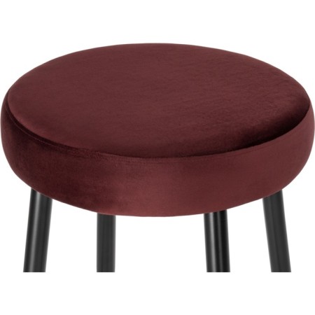 Barrier stool Plato metal/velor, black/burgundy 43x43x65 cm-2