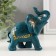 Souvenir Polystone "Blue Elephant with a Golden Pattern on the Popon" MIX 11x11.5x6 cm