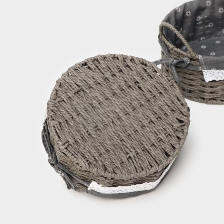 A set of handmade interior baskets LadOM, 2 pcs, size: 21 × 21 × 13 cm, 25 × 25 × 14 cm-4