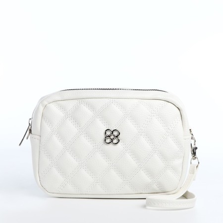 Bag Cross-Bodi with a zipper, white color