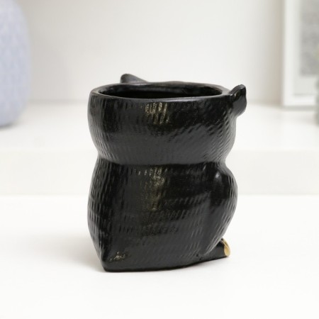 Figure Kashpo "Council" 0.35l, black with gold, 10x11x10cm-3