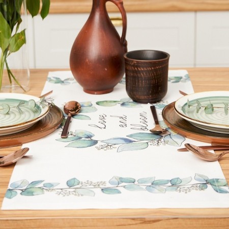 Path on the Ethel table Flower Mood View 1 30x70 cm, 100% cotton, sarzha 190 g/m2