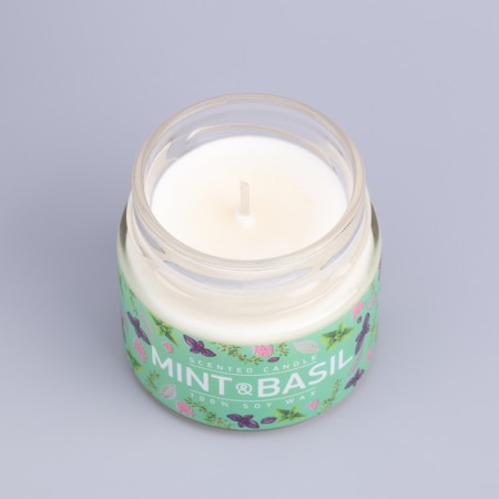 Aromatic candle in the jar "Basil and Mint", Envisor Wax, 80 g-5