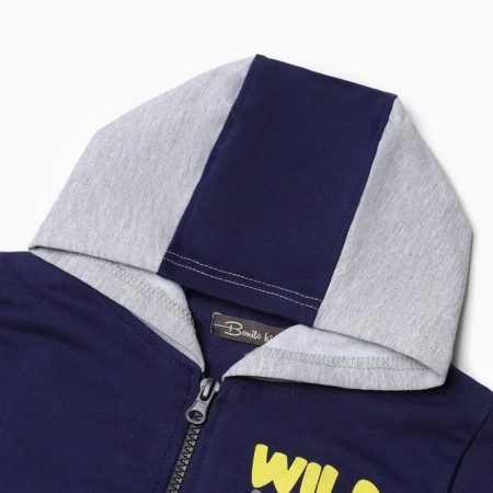 Kit for children (sweatshirt, trousers), dark blue color, height 86 cm-3