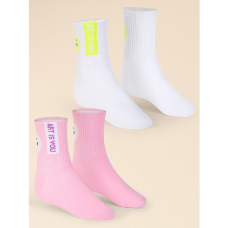 Nosk children, size 18-20, white, pink, 2 pcs