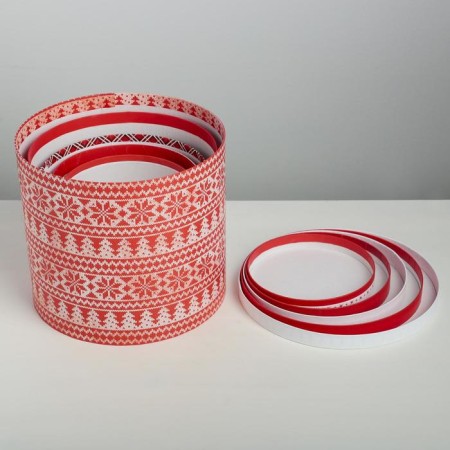 A set of gift boxes 5 in 1 “Scandinavian patterns”, 13 x 14–19.5 x 22 cm, New Year-10