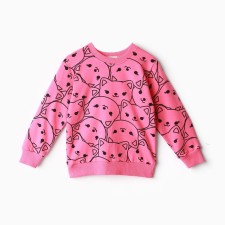 Sweatshirt for girls, dark pink color, height 104 cm