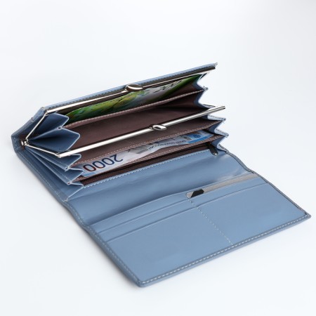 Women's wallet on magnets, blue color-3
