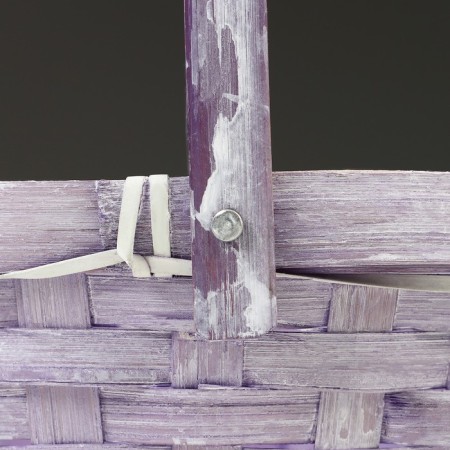 Wicker basket, d26 x 12/30 cm, purple, bamboo-3