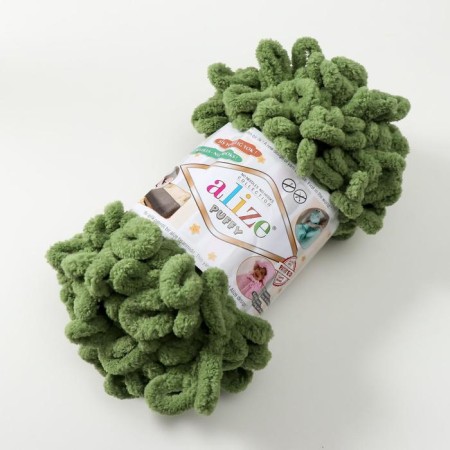 Yarn "Puffy" 100 % micropoliester 9m/100g (485 grass)-1