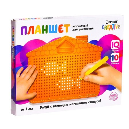The training tablet "Magnetic drawing", orange color, 375 holes-6