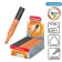 Marker Text Moisters Erichkrause Visioline V-17 Mini, 0.6-4.5 mm, water-based ink, orange