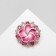 Brooch "Flower" of Francipani in rhinestones, colored in pink gold