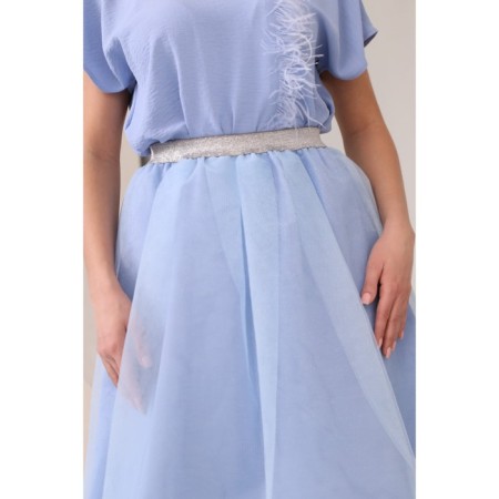 Women's skirt, size 50, blue color-7