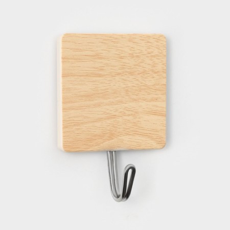 Hooks self -adhesive fraction "wooden squares", 3 pcs, color light wood-3