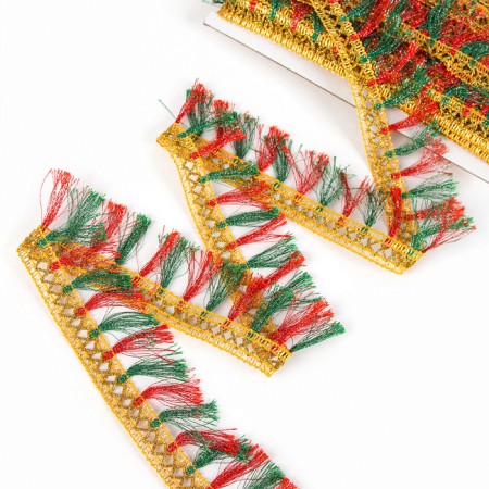 Red-green braid “brushes”, width 4 cm, in package 25 m-1