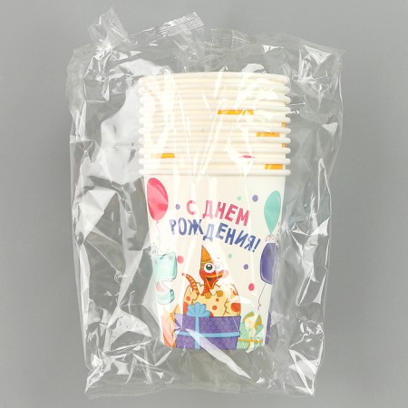 A one -time paper glass "dinosaurics", 250 ml-3