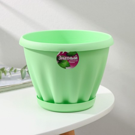 Pot for flowers with the Podon "Noble", 2 l, d = 18 cm, green color-5