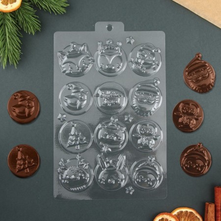 Happy New Year chocolate form, 21 x 14 cm-1