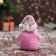 Soft toy "Santa Claus in a knitted suit" 9x15 cm, pink