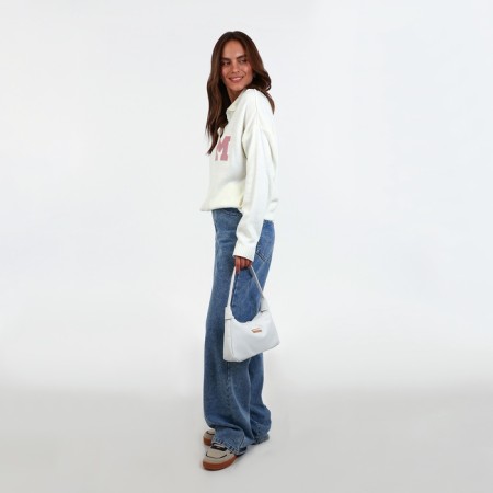 Female bag 25*7*13.5 departure with a zipper, white-1