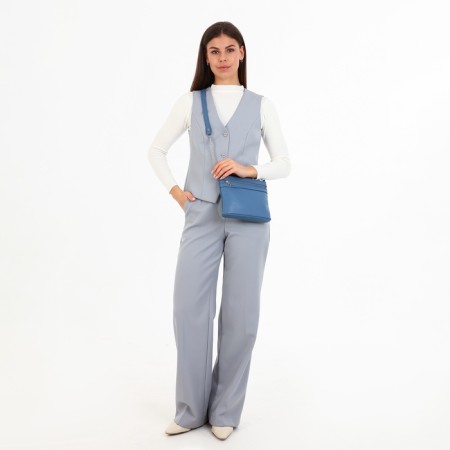 Bag Cross-Bodi with a zipper, blue color-8