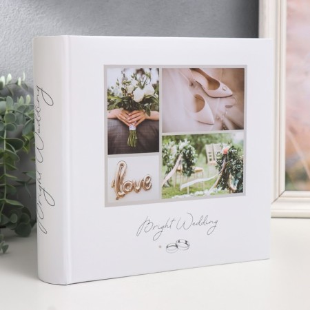 Photo album for 200 photos 10x15 cm, boom. Sheets, books. Binding "Bright Wedding" Augustus